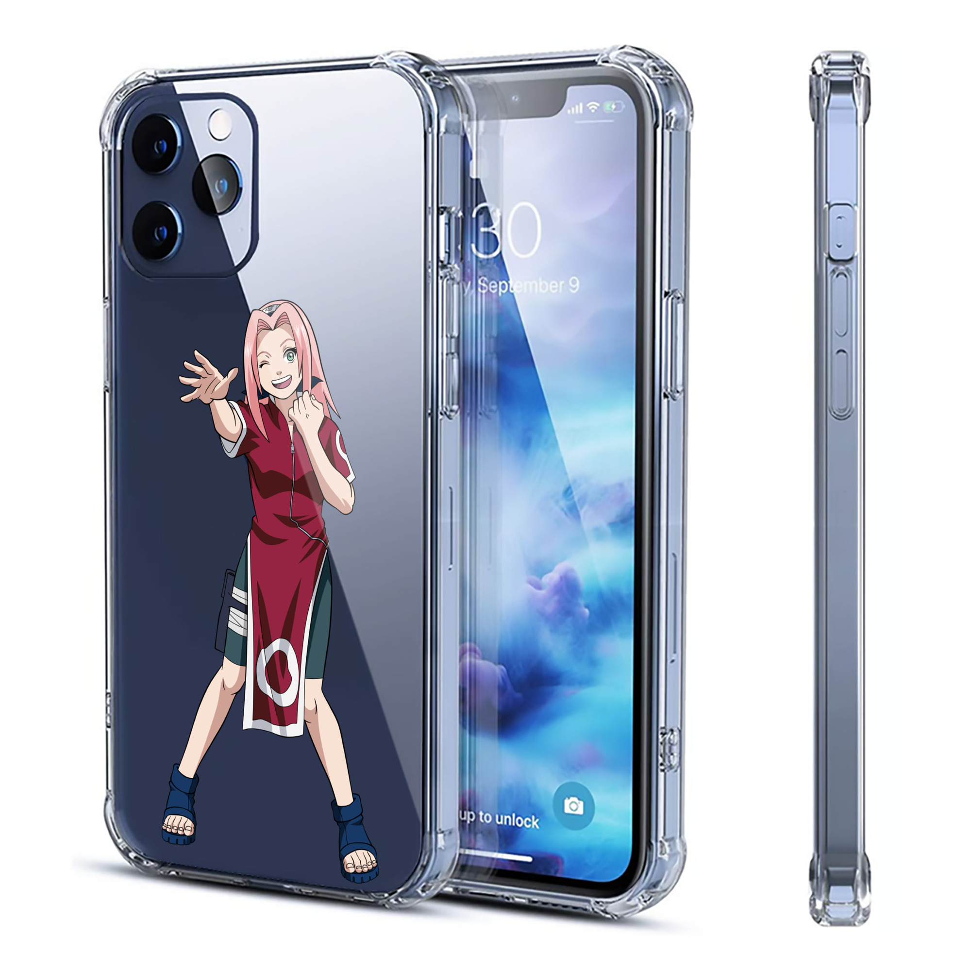 （画像用） NARUTO -ナルト- 春野サクラ Haruno Sakura 【iPhone 12シリーズ対応】透明スマホケース（クリアソフトケース）